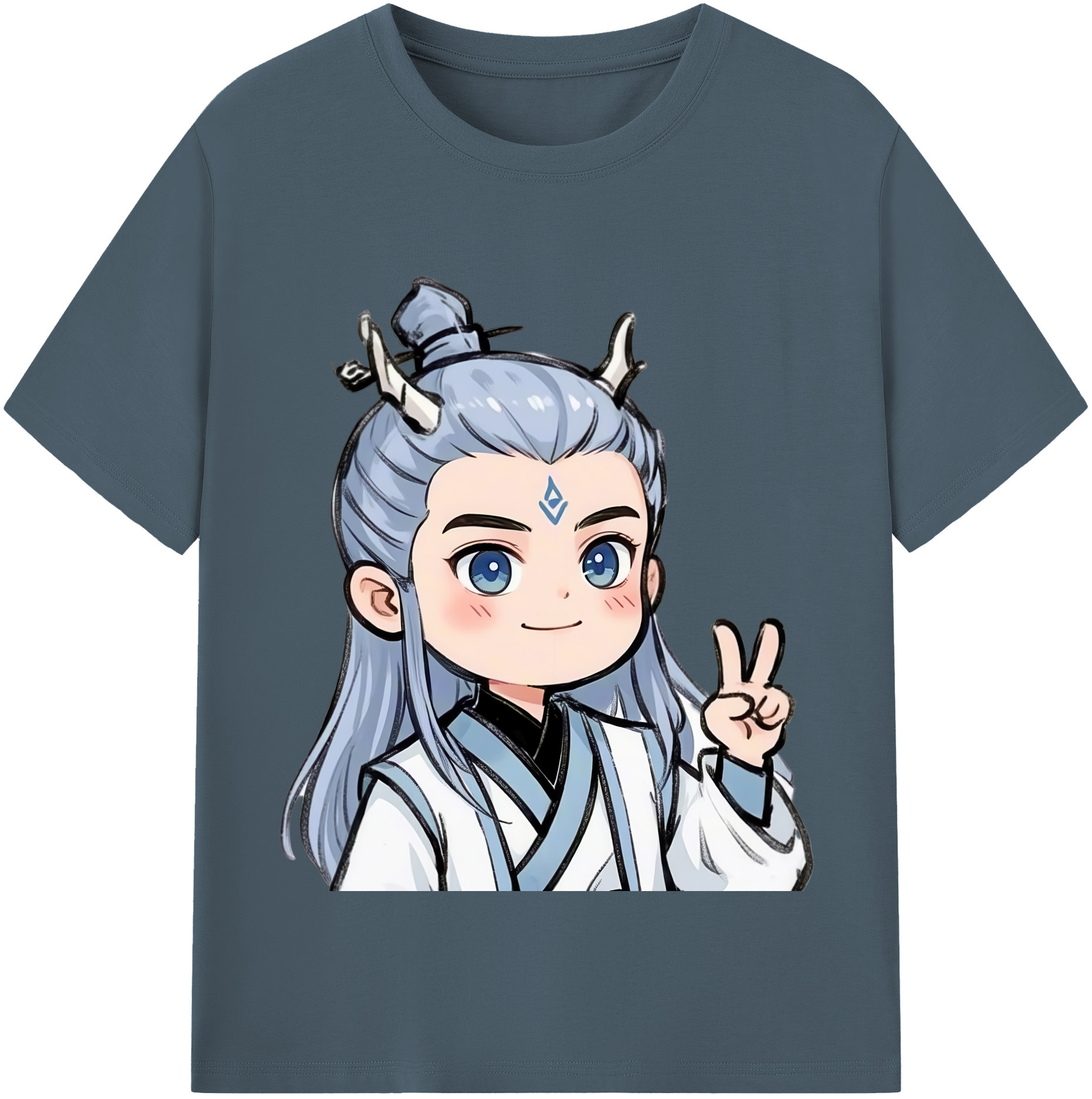 （画像用） Ne Zha 2 ナタ 魔童の大暴れ 綿100％半袖Tシャツ（フロントプリント）